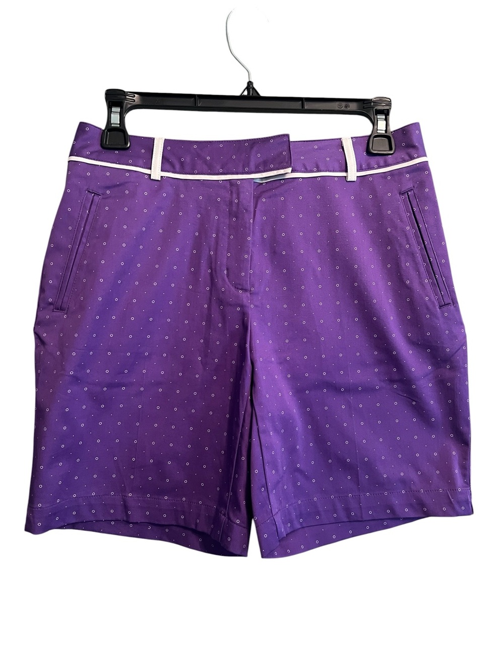 Lady Hagen Golf Shorts Women Size 2 Purple Dot Stretch Bermuda Casual NWT